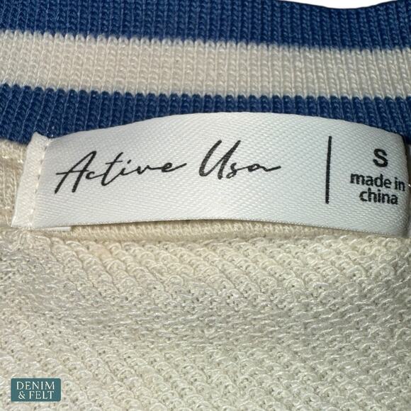 Active USA Sun Kissed California Tennis Retro V-Neck Pullover Sweater S NEW - Picture 5 of 6